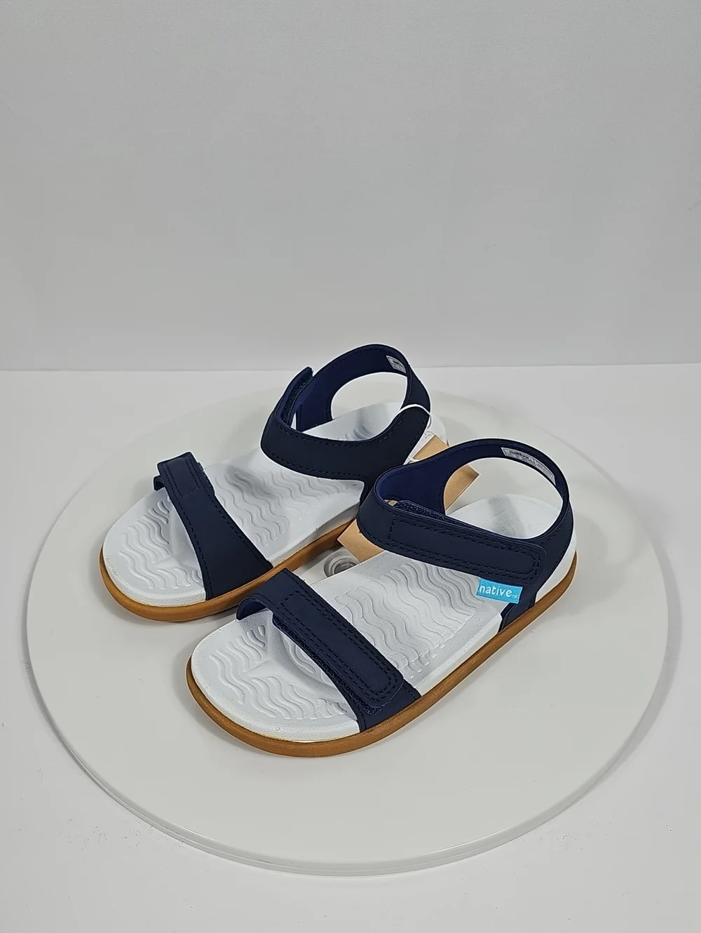 Native Charley Sandals C11 Regatta Blue Hook & Loop EVA NIB Beach Outdoor Travel